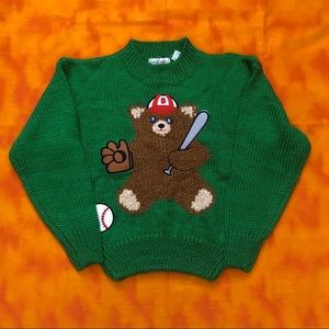 VINTAGE teddy bear knit sweater